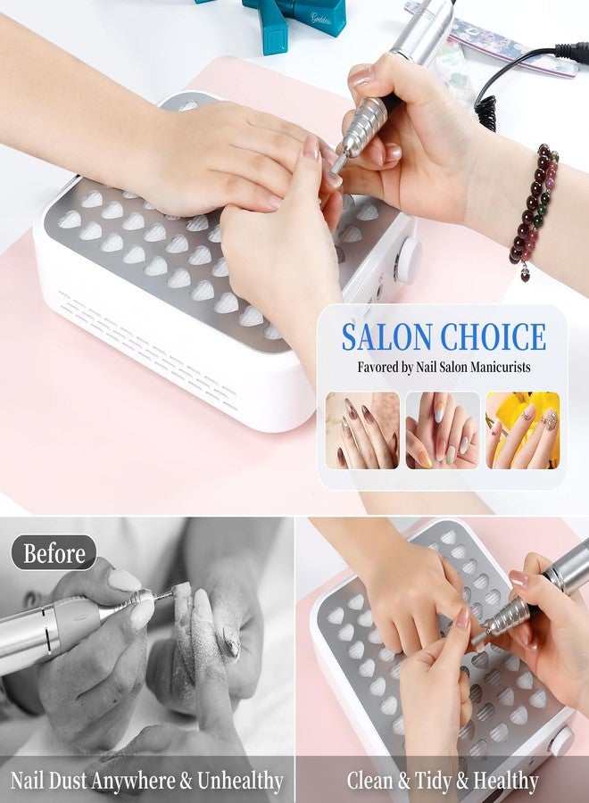 ANGNYA Nail Dust Collector with Lamp,Vacuum Fan Rechargeable Dust Collector with Dust Brush Powerful Brushless Dust Collector for Acrylic Gel Nail Polishing, Perfect for Salon Home Use - Image 4